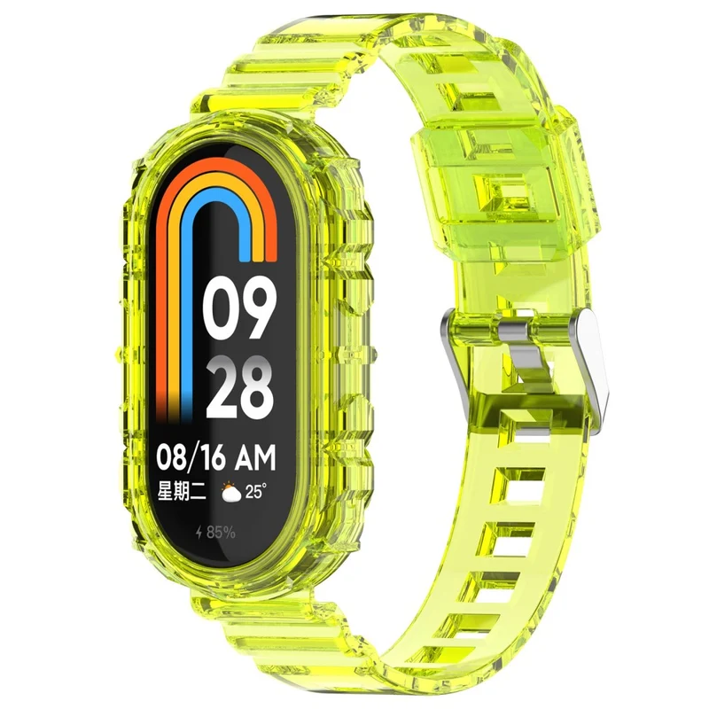 Xiaomi Smart Band 8 silicone strap with cover - Transparent Rose