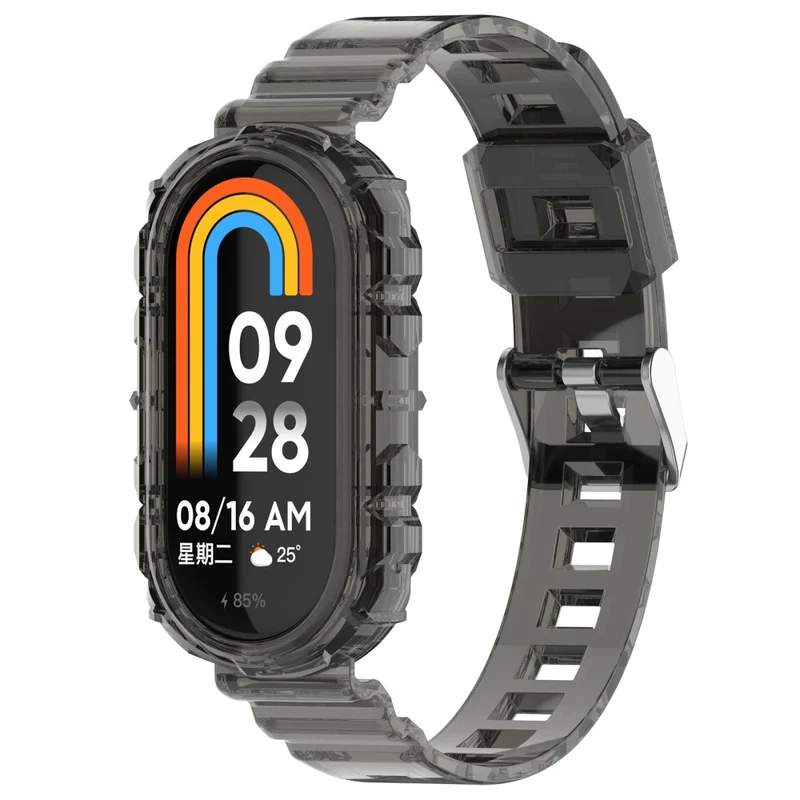 Xiaomi Smart Band 8 silicone strap with cover - Transparent Rose