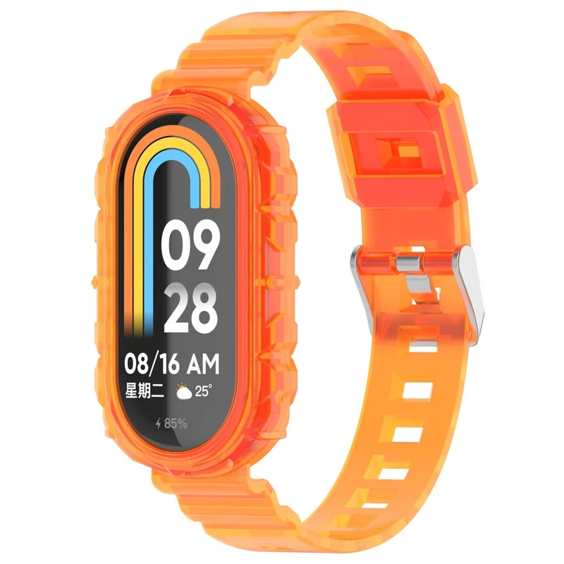 Xiaomi Smart Band 8 silicone strap with cover - Transparent Rose