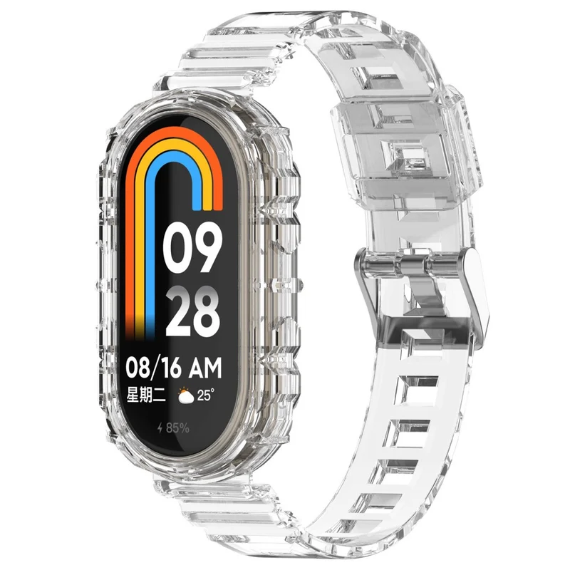 Xiaomi Smart Band 8 silicone strap with cover - Transparent Rose