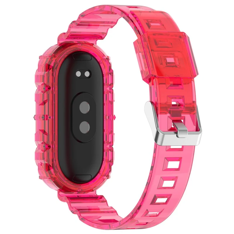 Xiaomi Smart Band 8 silicone strap with cover - Transparent Rose