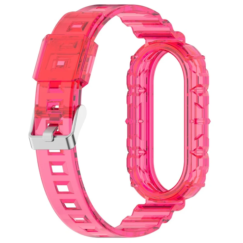 Xiaomi Smart Band 8 silicone strap with cover - Transparent Rose