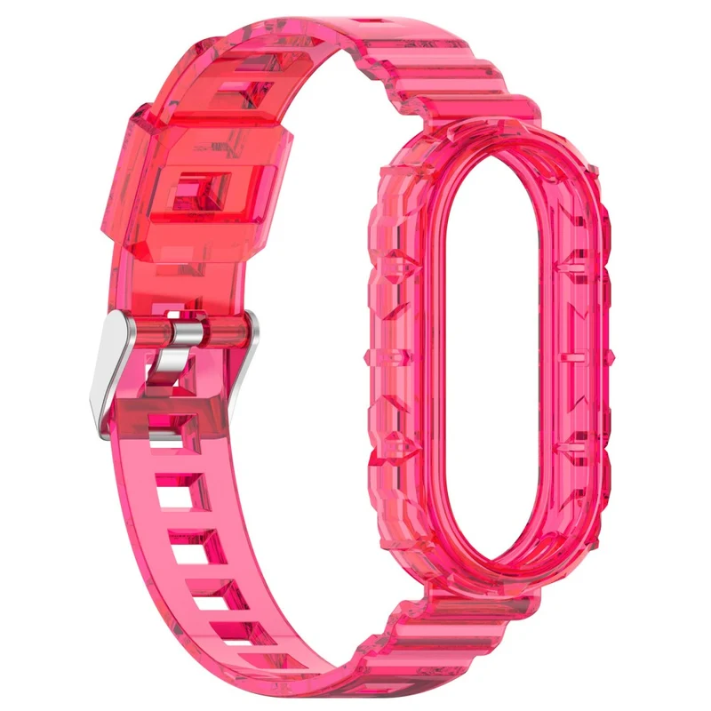 Xiaomi Smart Band 8 silicone strap with cover - Transparent Rose