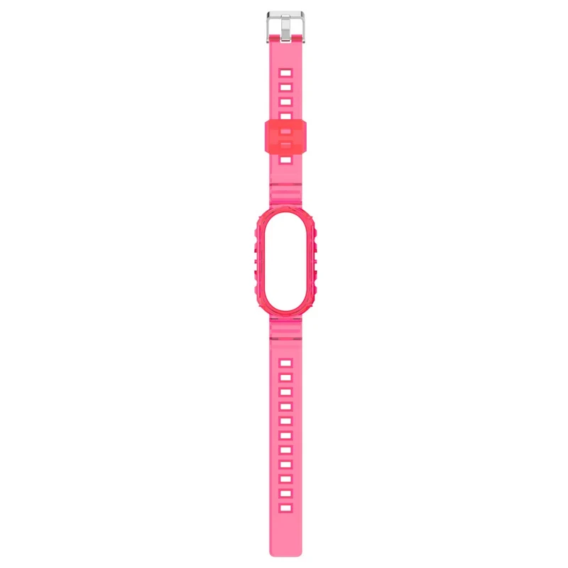 Xiaomi Smart Band 8 silicone strap with cover - Transparent Rose