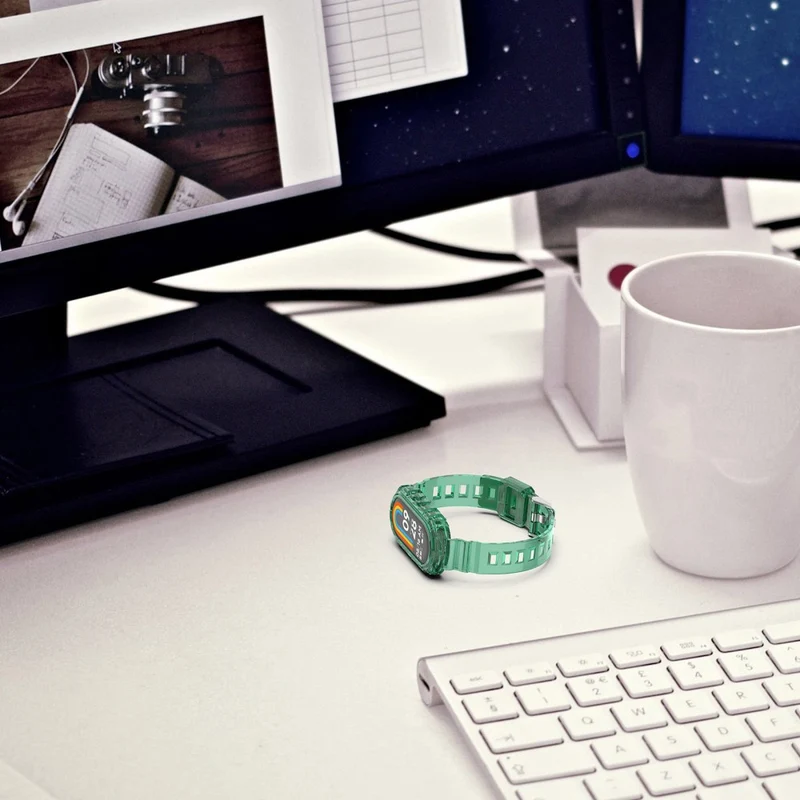 Xiaomi Smart Band 8 silicone strap with cover - Transparent Rose