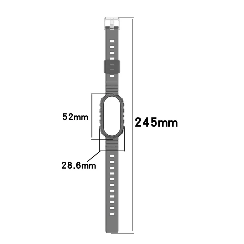 Xiaomi Smart Band 8 silicone strap with cover - Transparent Rose