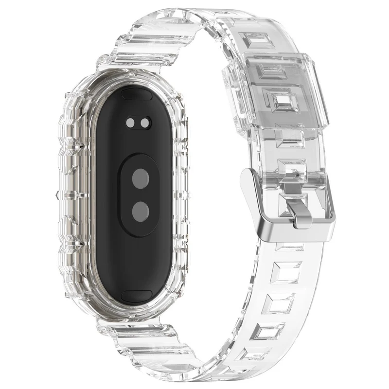 Xiaomi Smart Band 8 silicone strap with cover - Transparent Rose
