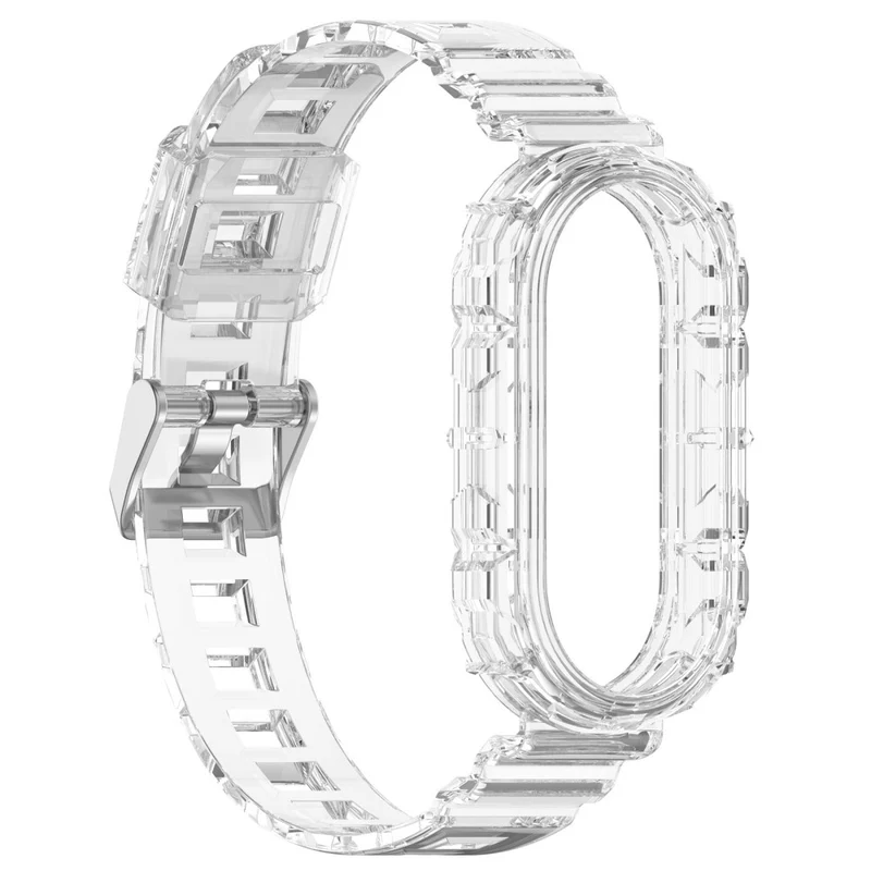 Xiaomi Smart Band 8 silicone strap with cover - Transparent Rose