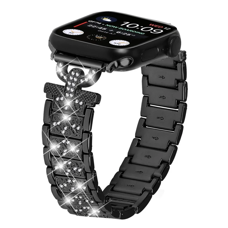 Apple Watch Series 8 (45mm) / Watch Ultra rhinestone décor stainless steel strap