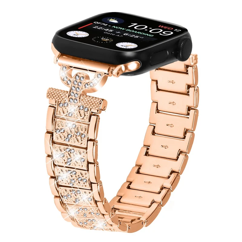 Apple Watch Series 8 (45mm) / Watch Ultra rhinestone décor stainless steel strap