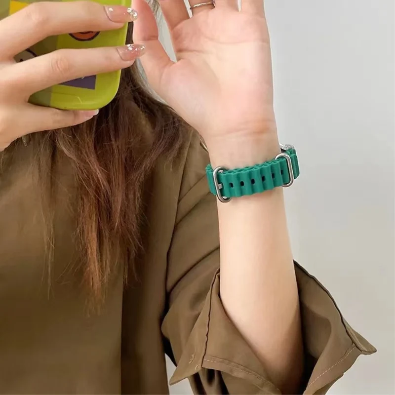 Xiaomi Smart Band 8 ocean style silicone strap - Orange / Transparent Case