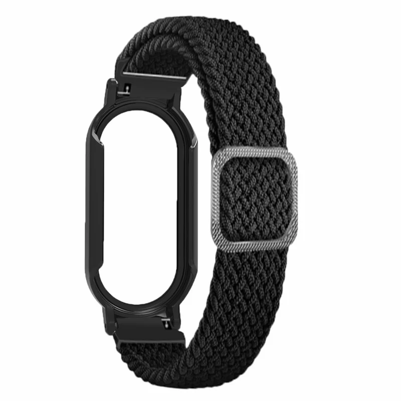 Xiaomi Smart Band 8 elastic nylon strap with cover and screen protector - Rainbow / Black Case