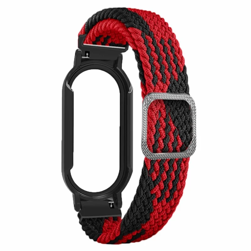 Xiaomi Smart Band 8 elastic nylon strap with cover and screen protector - Rainbow / Black Case