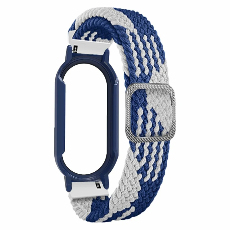 Xiaomi Smart Band 8 elastic nylon strap with cover and screen protector - Rainbow / Black Case