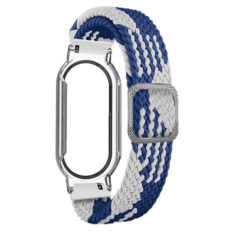 Xiaomi Smart Band 8 elastic nylon strap with cover and screen protector - Rainbow / Black Case