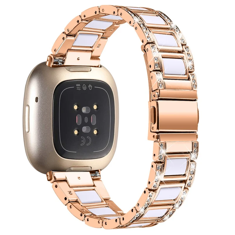 Fitbit Sense 2 / Versa 4 resin adorned stainless steel strap