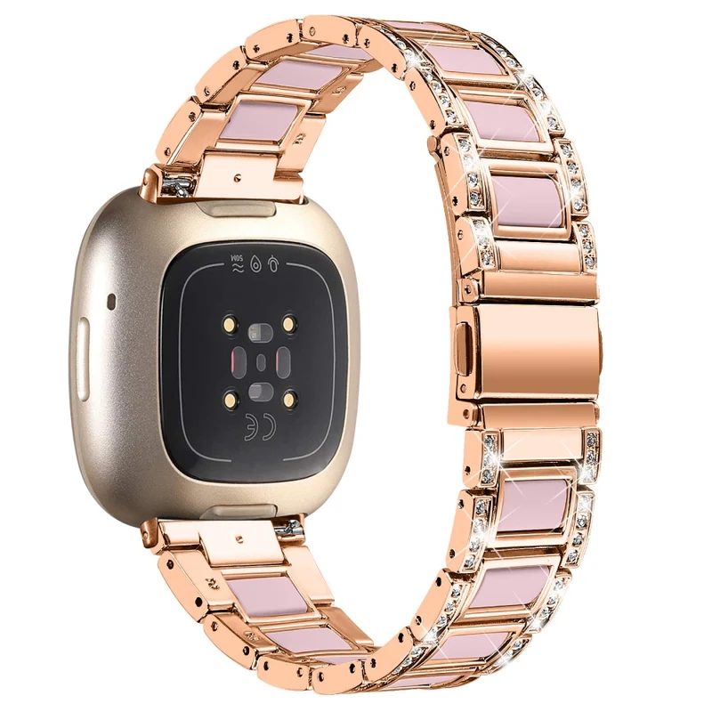 Fitbit Sense 2 / Versa 4 resin adorned stainless steel strap