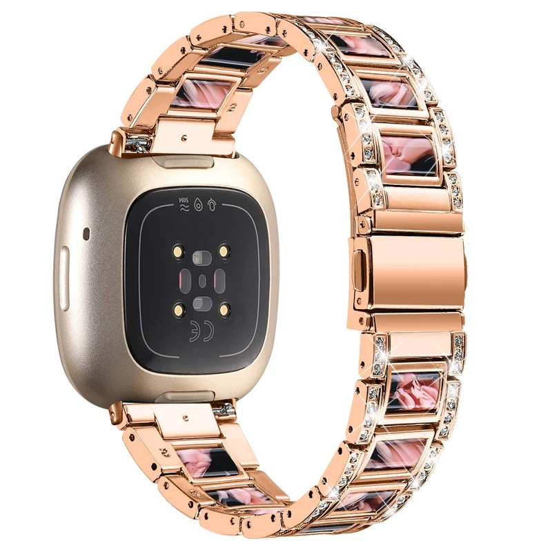 Fitbit Sense 2 / Versa 4 resin adorned stainless steel strap