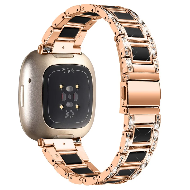 Fitbit Sense 2 / Versa 4 resin adorned stainless steel strap