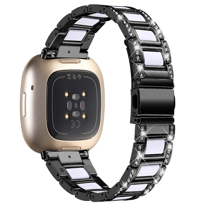 Fitbit Sense 2 / Versa 4 resin adorned stainless steel strap