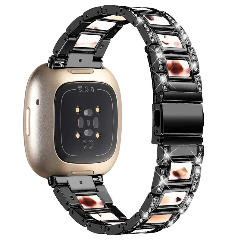 Fitbit Sense 2 / Versa 4 resin adorned stainless steel strap
