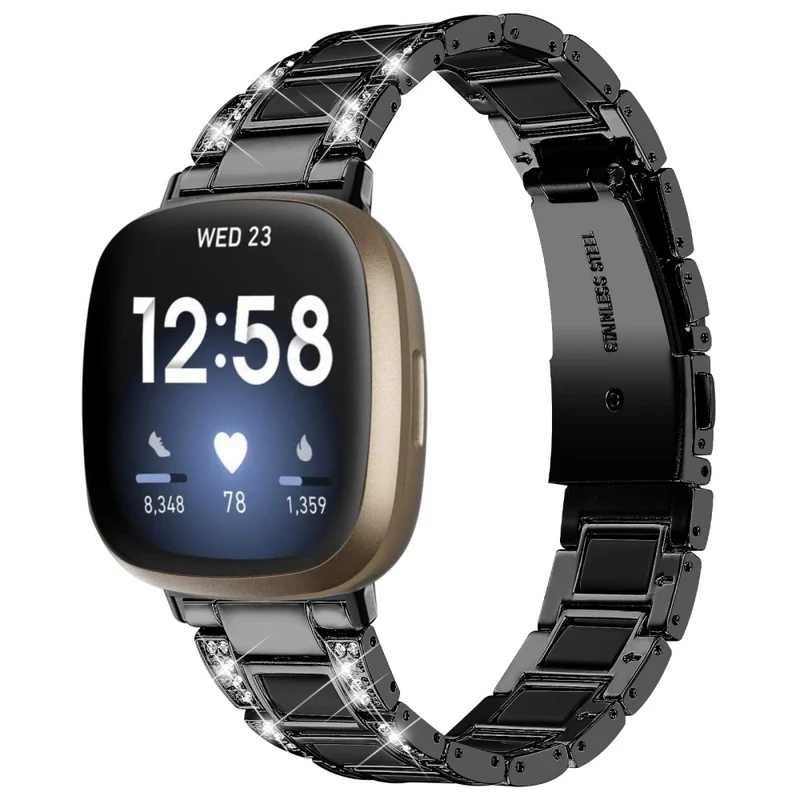 Fitbit Sense 2 / Versa 4 resin adorned stainless steel strap