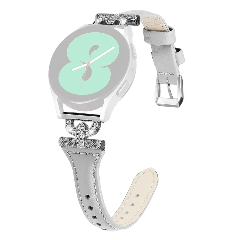 Genuine Cowhide leather strap with silver buckle for Samsung Galaxy Watch Active 3 / 2 / 1 - Snake Texture