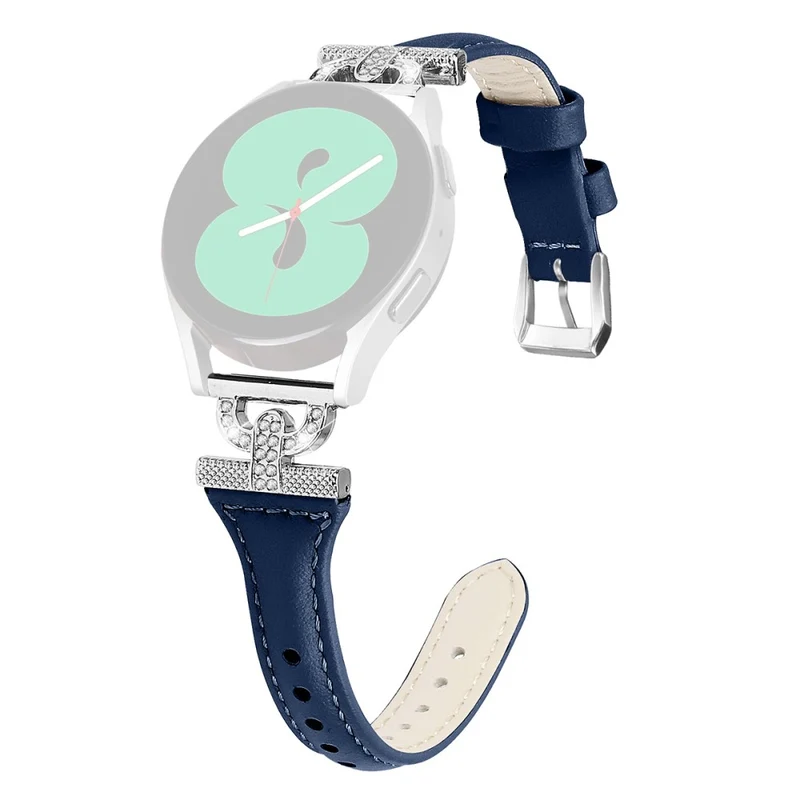 Genuine Cowhide leather strap with silver buckle for Samsung Galaxy Watch Active 3 / 2 / 1 - Snake Texture