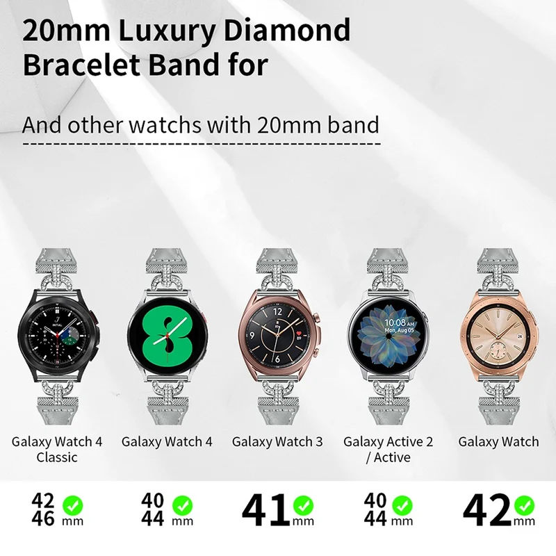 Genuine Cowhide leather strap with silver buckle for Samsung Galaxy Watch Active 3 / 2 / 1 - Snake Texture