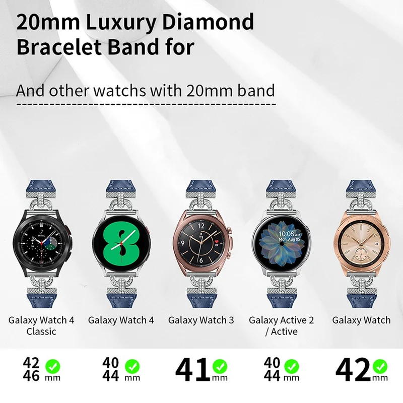 Genuine Cowhide leather strap with silver buckle for Samsung Galaxy Watch Active 3 / 2 / 1 - Snake Texture