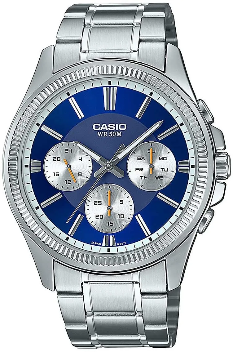 Casio MTP-1375PD-2A1VEF Herrenuhr • Blau • Edelstahl