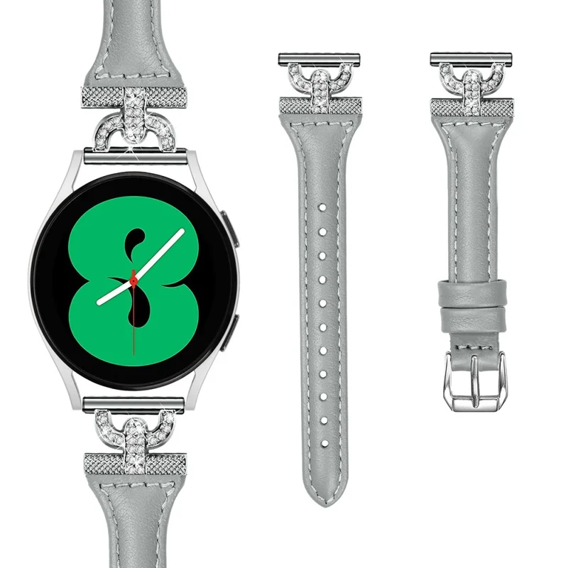 Samsung Galaxy Watch 6 / 5 / 4 Genuine Cowhide leather strap with silver buckle - Ink Blue