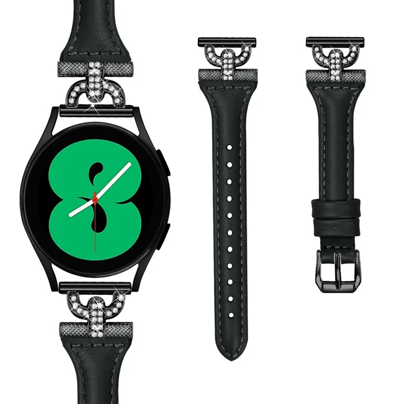 Samsung Galaxy Watch 6 / 5 / 4 Genuine Cowhide leather strap with black buckle