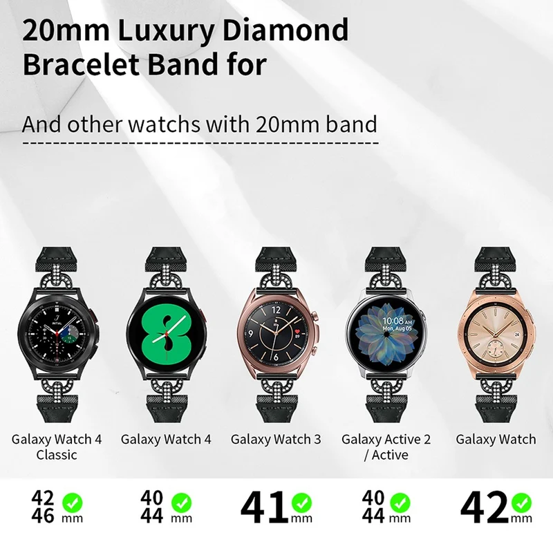 Samsung Galaxy Watch 6 / 5 / 4 Genuine Cowhide leather strap with black buckle