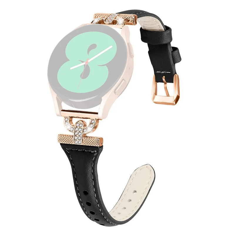 Samsung Galaxy Watch 6 / 5 / 4 Genuine Cowhide leather strap with rose gold buckle