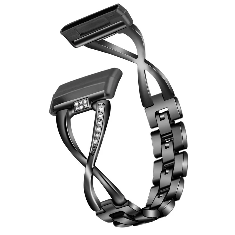 Fitbit Sense 2 / Versa 4 X-Shape rhinestone décor metal strap