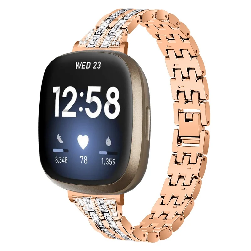 Fitbit Sense 2 / Versa 4 rhinestone décor zinc alloy strap