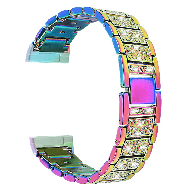 Fitbit Sense 2 / Versa 4 rhinestone décor zinc alloy strap - Multi-color