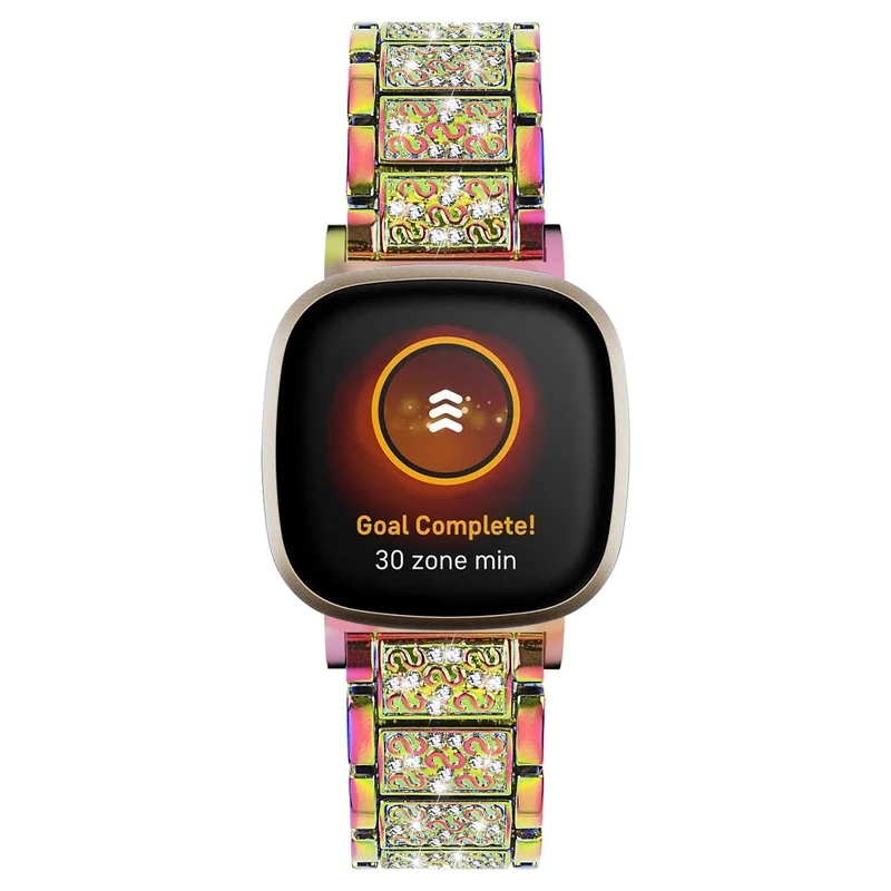 Fitbit Sense 2 / Versa 4 rhinestone décor zinc alloy strap - Multi-color