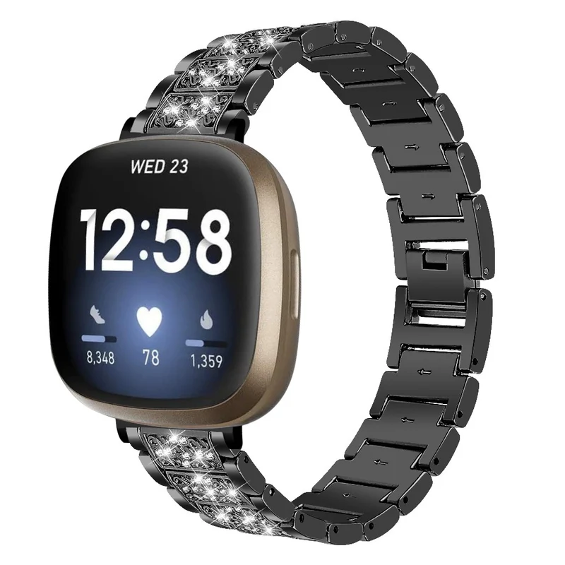 Fitbit Sense 2 / Versa 4 rhinestone décor zinc alloy strap - Multi-color