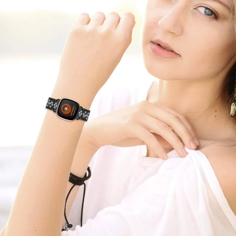 Fitbit Sense 2 / Versa 4 rhinestone décor zinc alloy strap - Multi-color