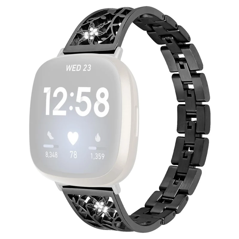 Fitbit Sense 2 / Versa 4 rhinestone décor stainless steel strap