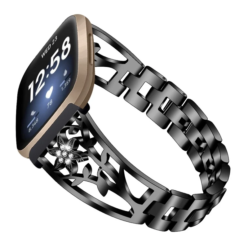 Fitbit Sense 2 / Versa 4 rhinestone décor stainless steel strap