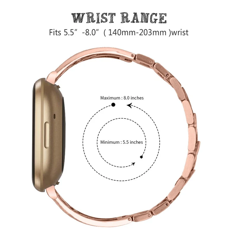 Fitbit Sense 2 / Versa 4 rhinestone décor stainless steel strap