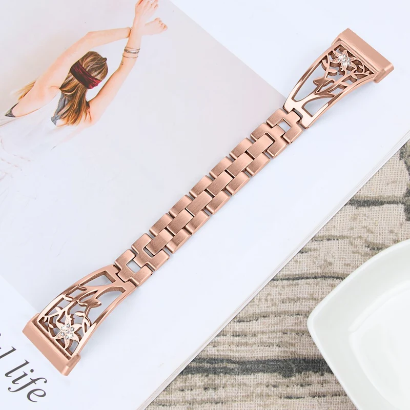 Fitbit Sense 2 / Versa 4 rhinestone décor stainless steel strap