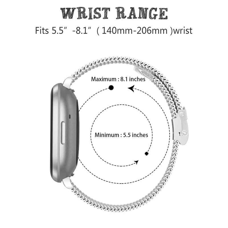 Milanese stainless steel strap for Fitbit Sense 2 / Versa 4