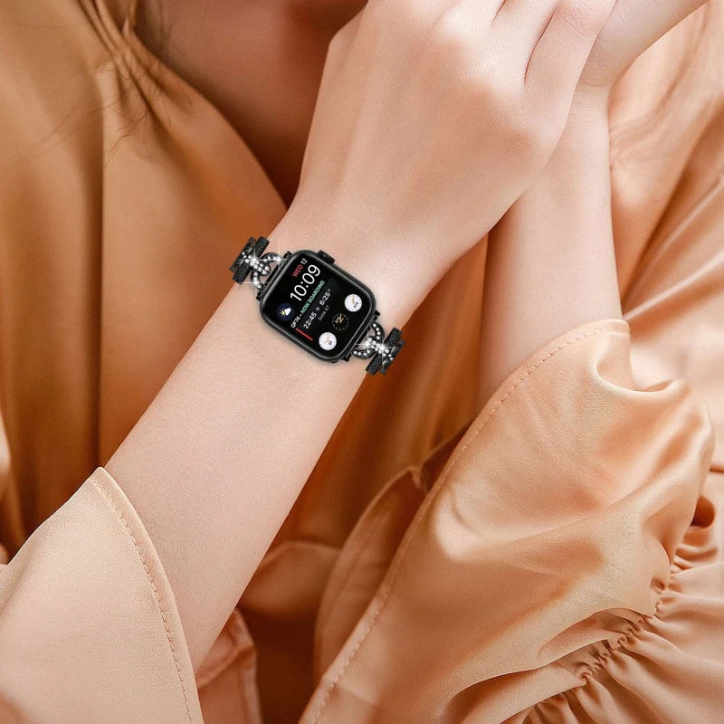 Apple Watch Series 8 (41mm) rhinestone décor stainless steel strap