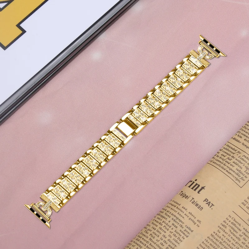 Apple Watch Series 8 (41mm) rhinestone décor stainless steel strap