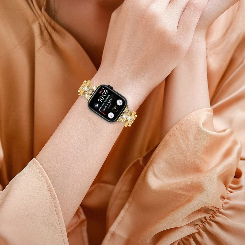 Apple Watch Series 8 (41mm) rhinestone décor stainless steel strap