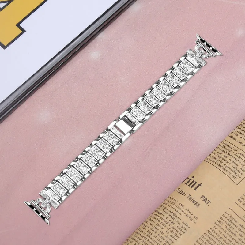 Apple Watch Series 8 (41mm) rhinestone décor stainless steel strap